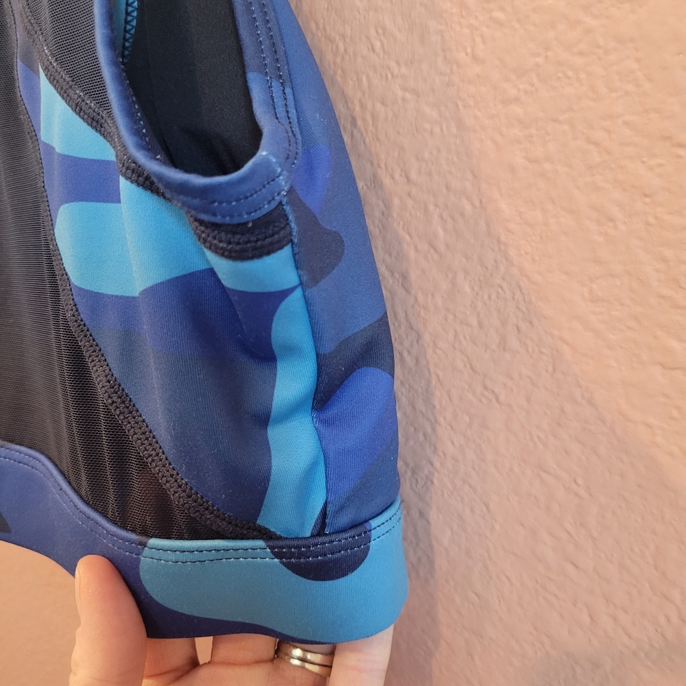 Zyia Active "Light and Tight" Blue Camo Sports Bra XS - Picture 7 of 10